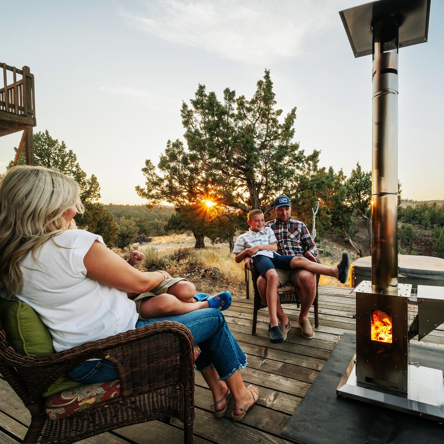Timber Stoves Lil’ Timber Patio Heater (Stainless) with Elite Safety Cage