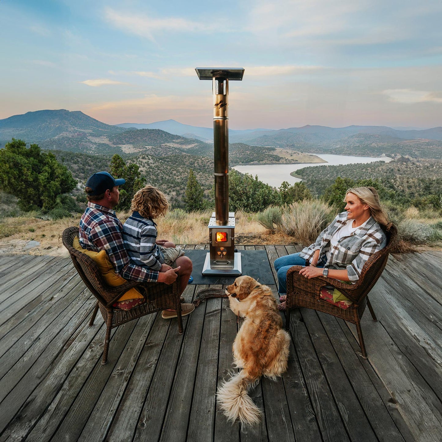 Timber Stoves Lil’ Timber Patio Heater (Stainless) with Elite Safety Cage