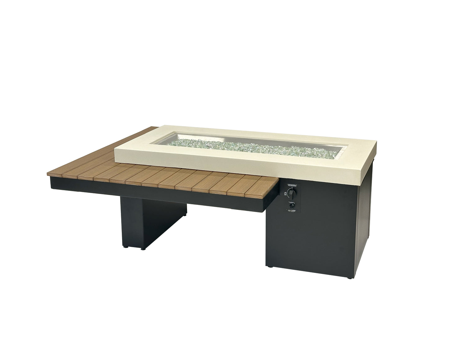 Uptown Antique Mahogany Linear Gas Fire Pit Table w/ Glass Guard UPT-1242-AMH/GG-1242