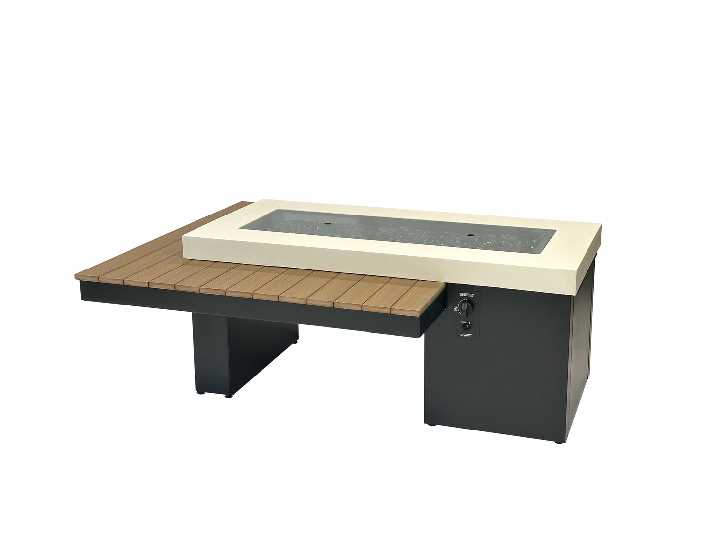 Uptown Antique Mahogany Linear Gas Fire Pit Table w/ Glass Guard UPT-1242-AMH/GG-1242