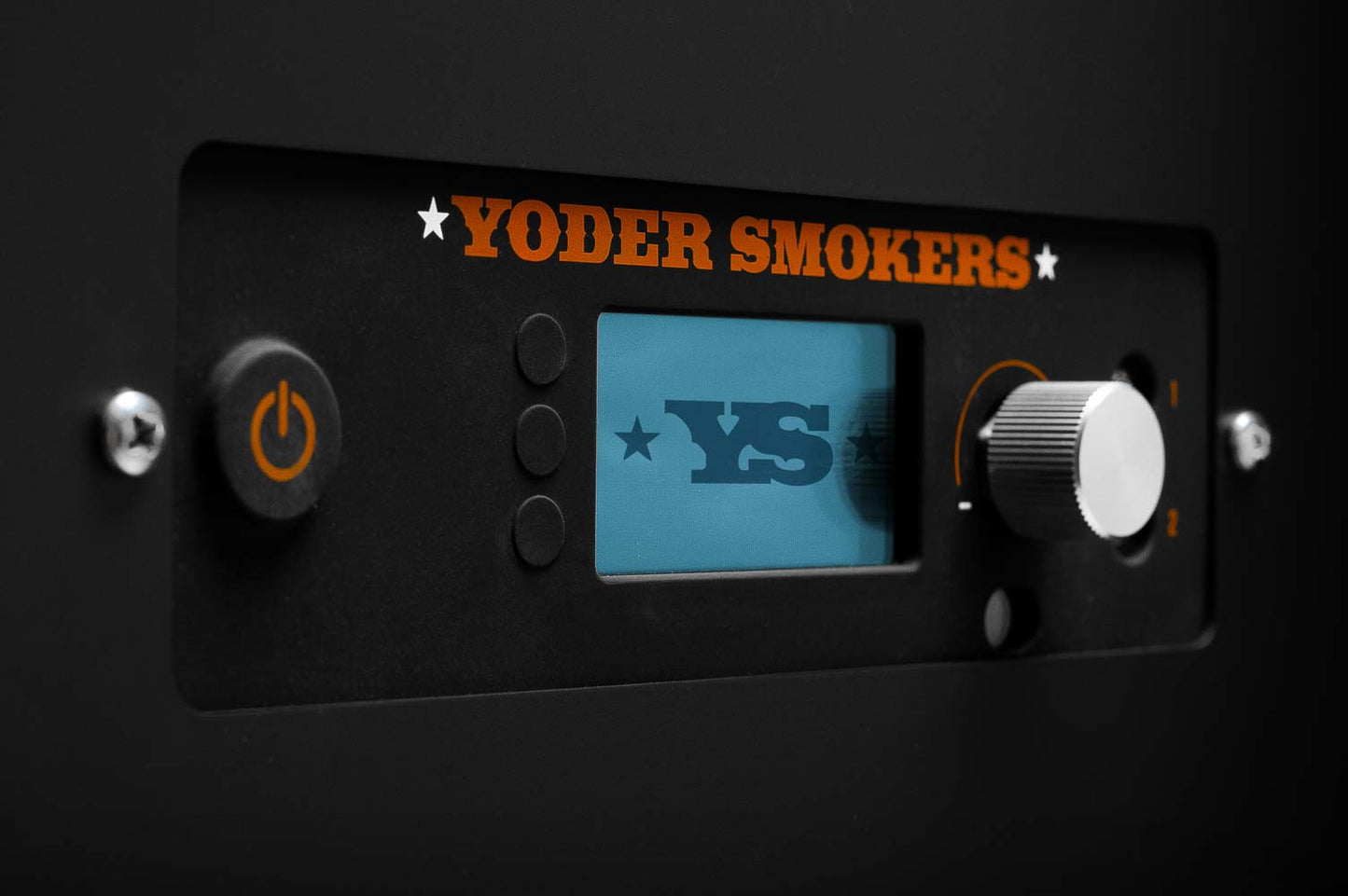 Yoder Smokers YS640s Pellet Grill on Competition Cart w/ Storage Drawer (Black) + T-Stat Door Kit & Stainless Side Shelves