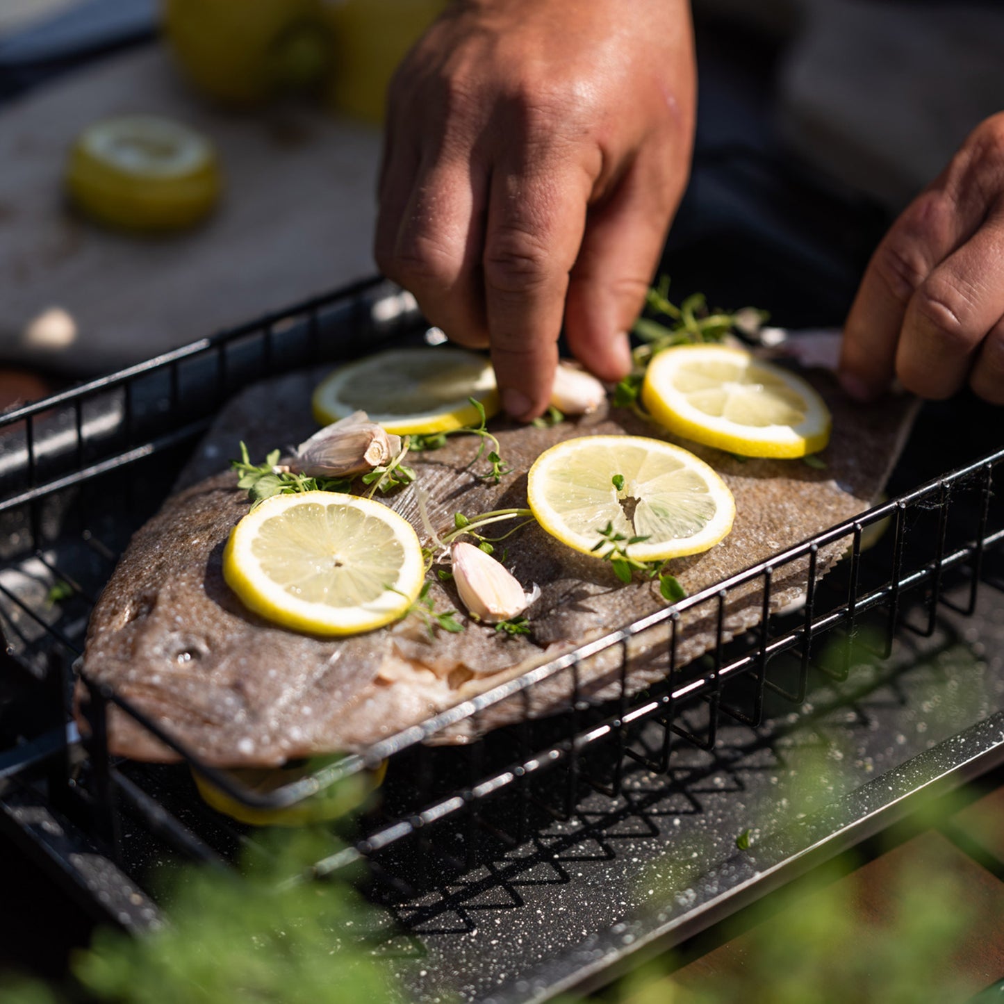 Flat Basket for Big Green Egg Rotisserie