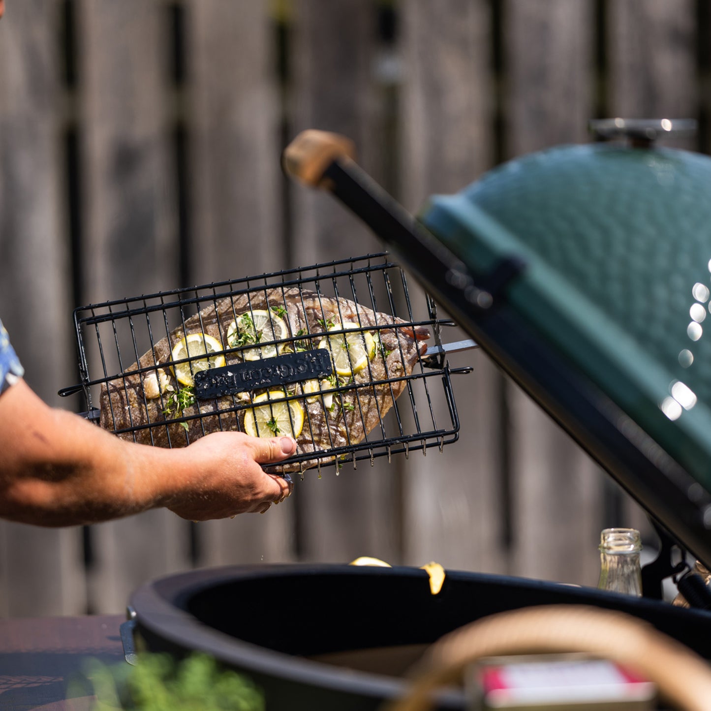 Flat Basket for Big Green Egg Rotisserie