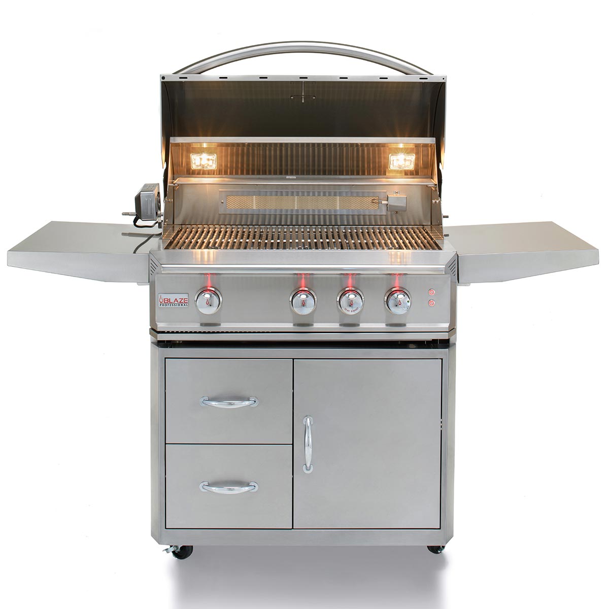 Blaze PRO 34" 3-Burner Built-In Gas Grill w/ Grill Cart