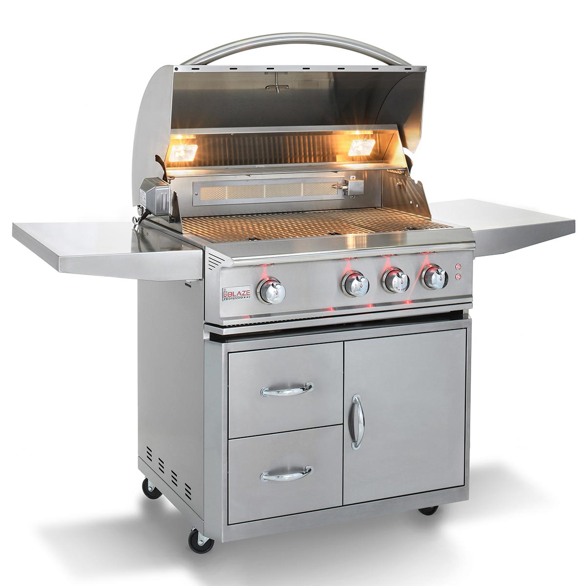 Blaze PRO 34" 3-Burner Built-In Gas Grill w/ Grill Cart
