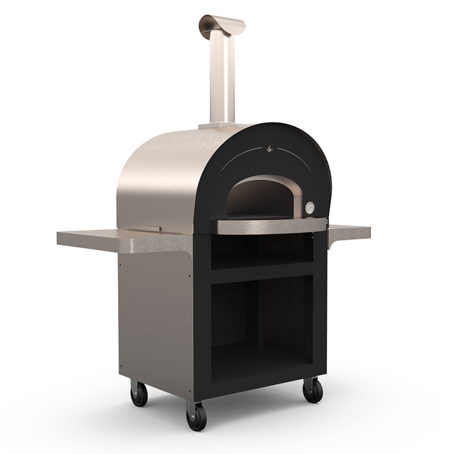 Hearthstone Genio Wood-Fired Pizza Oven 4.0 (Stainless/Black) w/ Rolling Base