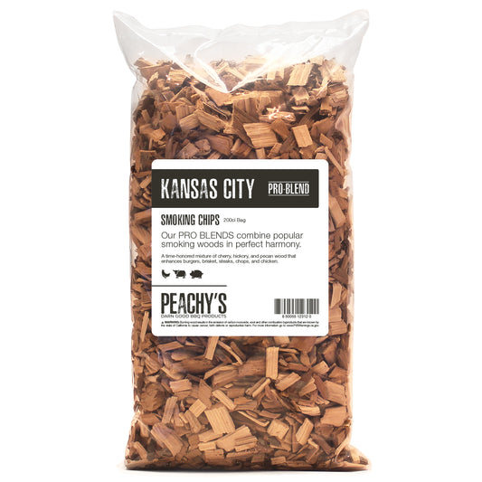 KANSAS CITY PRO-BLEND Chips | 200ci Bag of Premium Smoking Woods by PEACHY'S