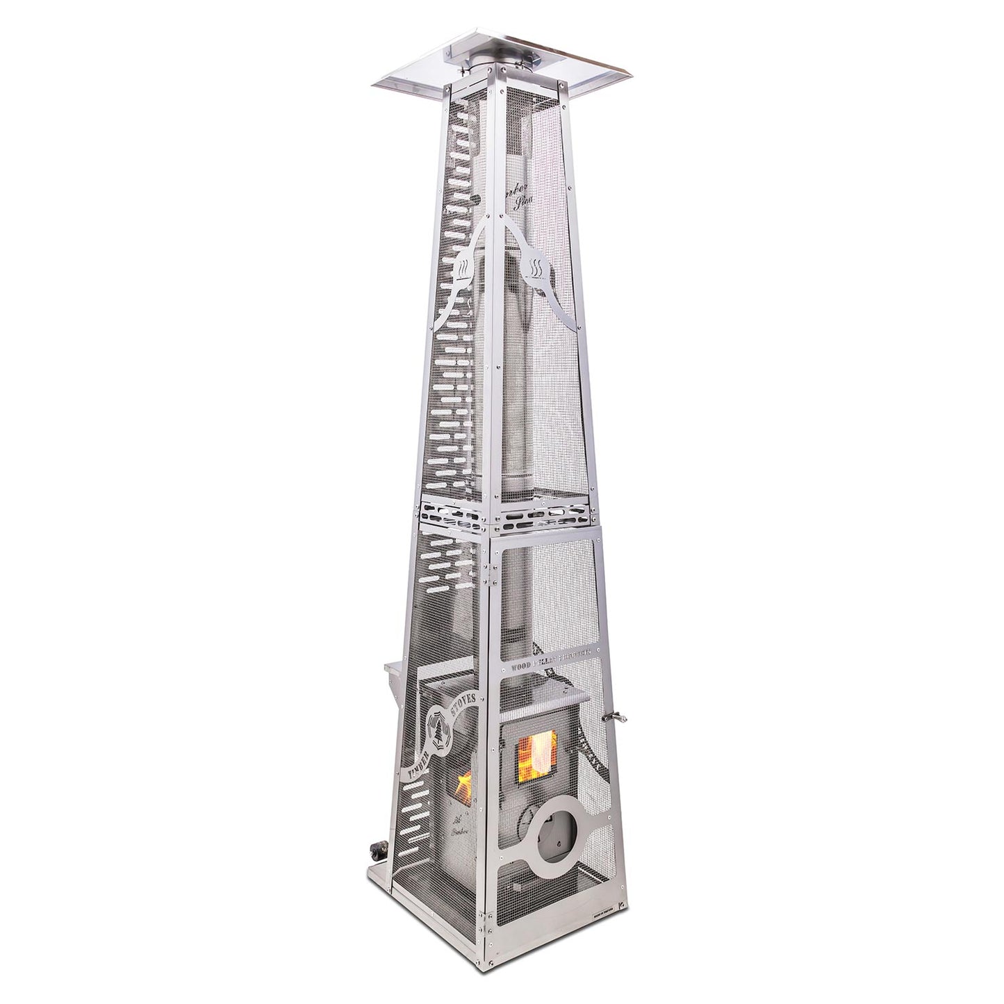 Timber Stoves Lil’ Timber Patio Heater (Stainless) with Elite Safety Cage