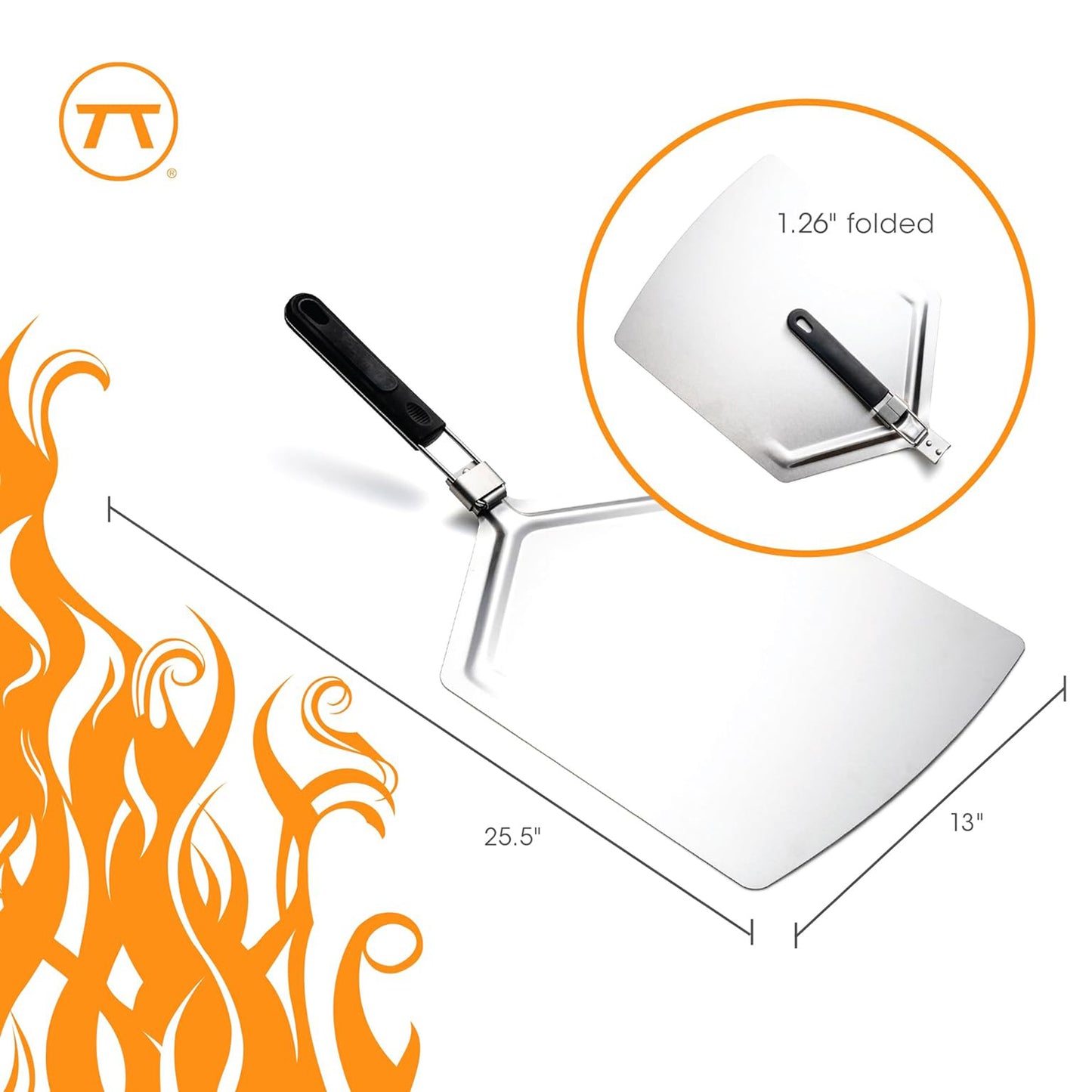 Outset Metal Pizza Paddle with Folding Handle (25.5" x 13") 66614