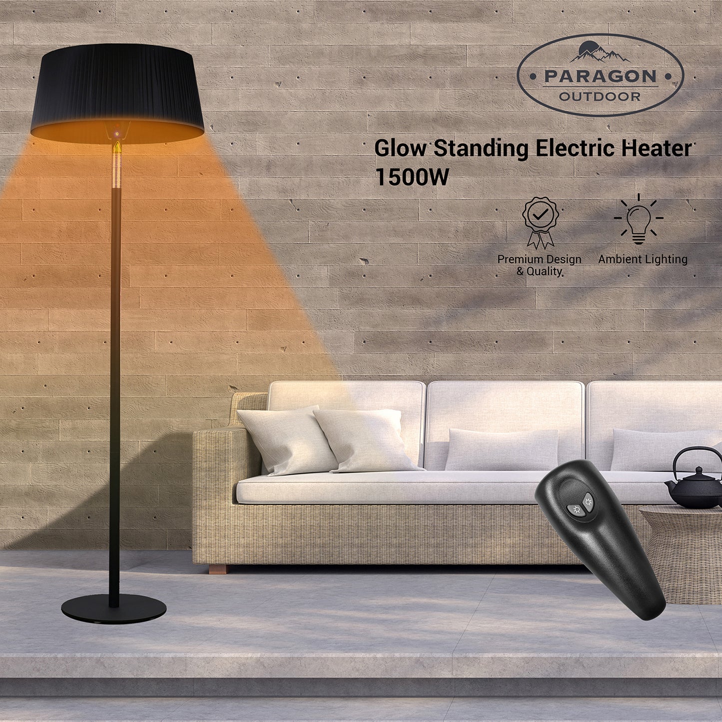Paragon Outdoor GLOW Freestanding Infrared Heat Lamp (Black) OH-E815B