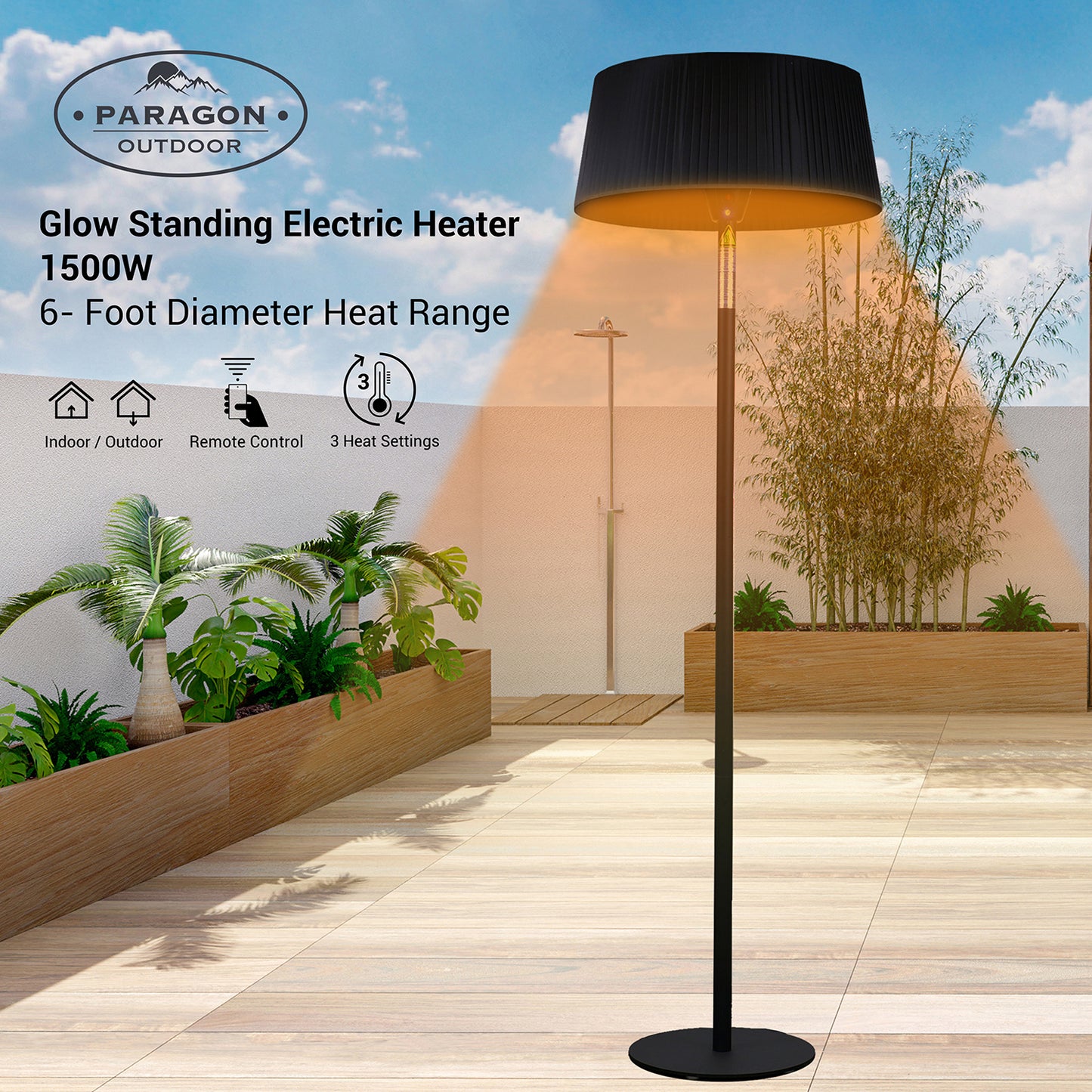 Paragon Outdoor GLOW Freestanding Infrared Heat Lamp (Black) OH-E815B