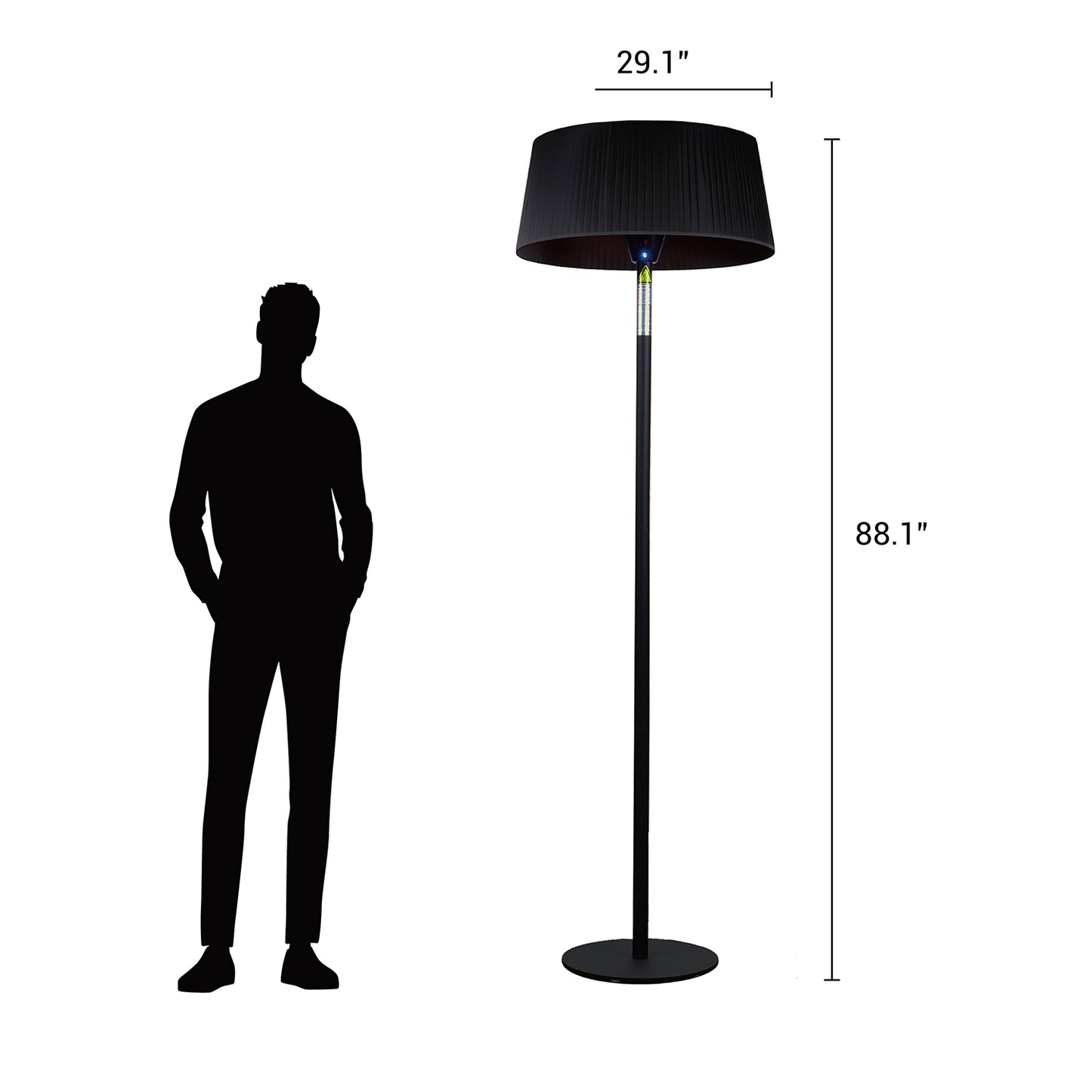 Paragon Outdoor GLOW Freestanding Infrared Heat Lamp (Black) OH-E815B