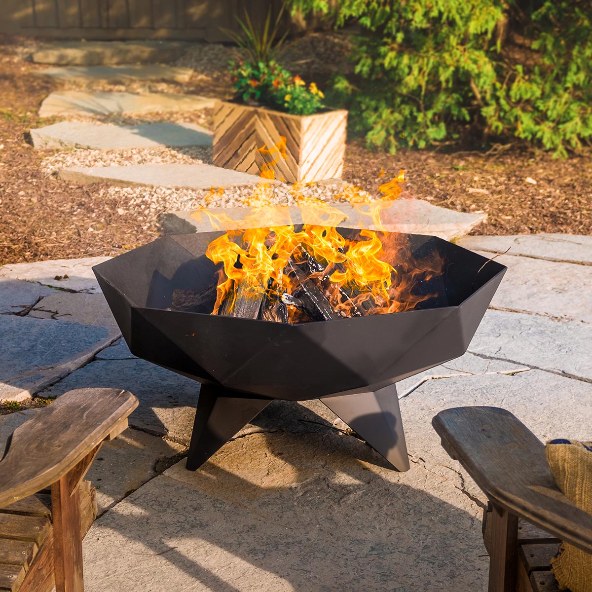 Iron Embers 3' Polygon Fire Pit Package with Spark Screen (No Door)