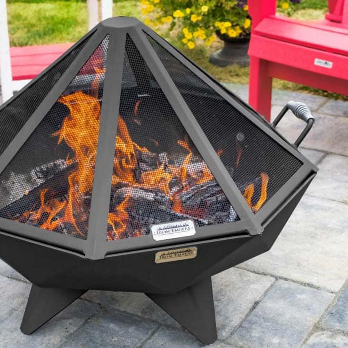 Iron Embers 3' Polygon Fire Pit Package with Spark Screen (No Door)