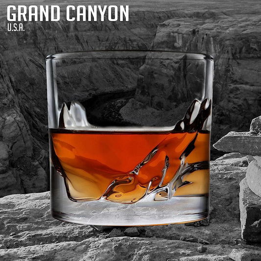 Grand Canyon Crystal Bourbon Whiskey Glasses - Set of 2 - LIITON