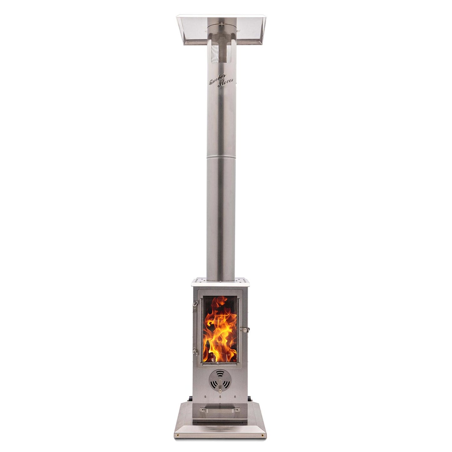 Timber Stoves Revere Large Patio Heater (Stainless) with Elite Safety Cage