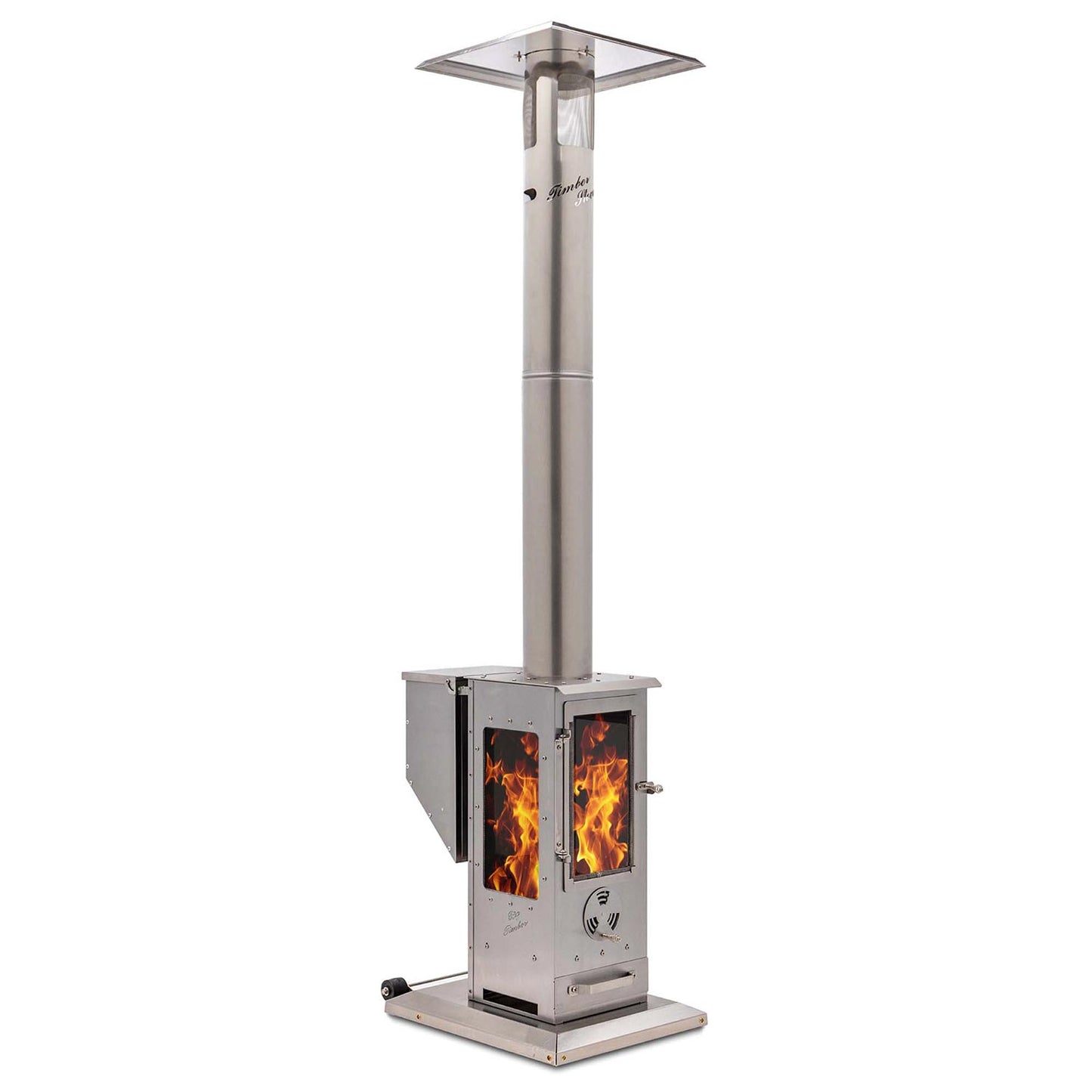 Timber Stoves Revere Large Patio Heater (Stainless) with Elite Safety Cage