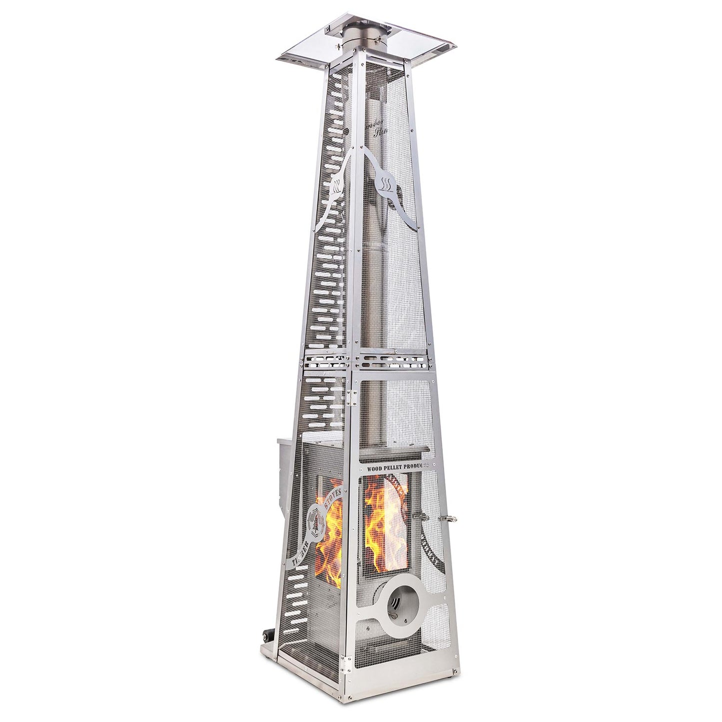 Timber Stoves Revere Large Patio Heater (Stainless) with Elite Safety Cage