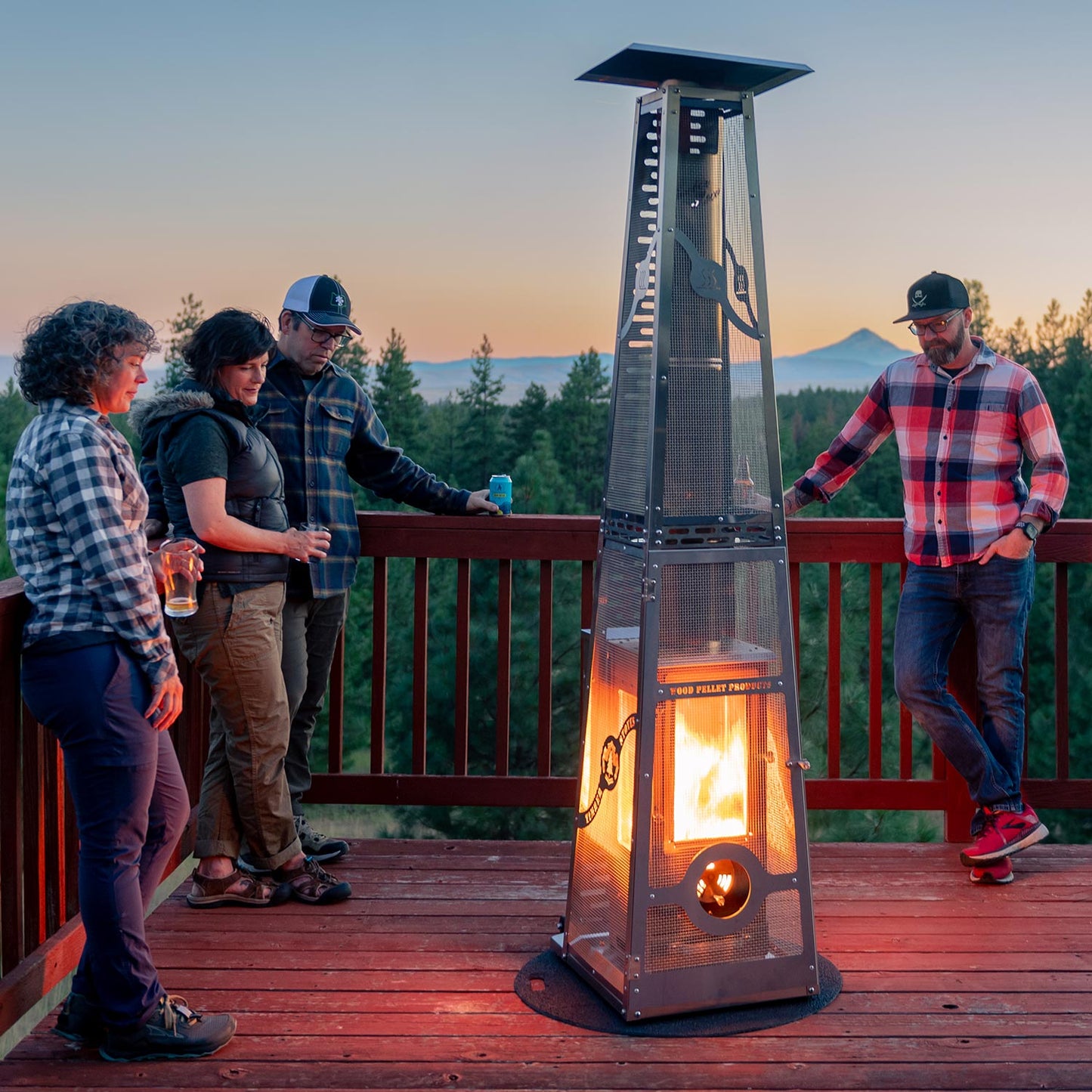 Timber Stoves Revere Large Patio Heater (Stainless) with Elite Safety Cage