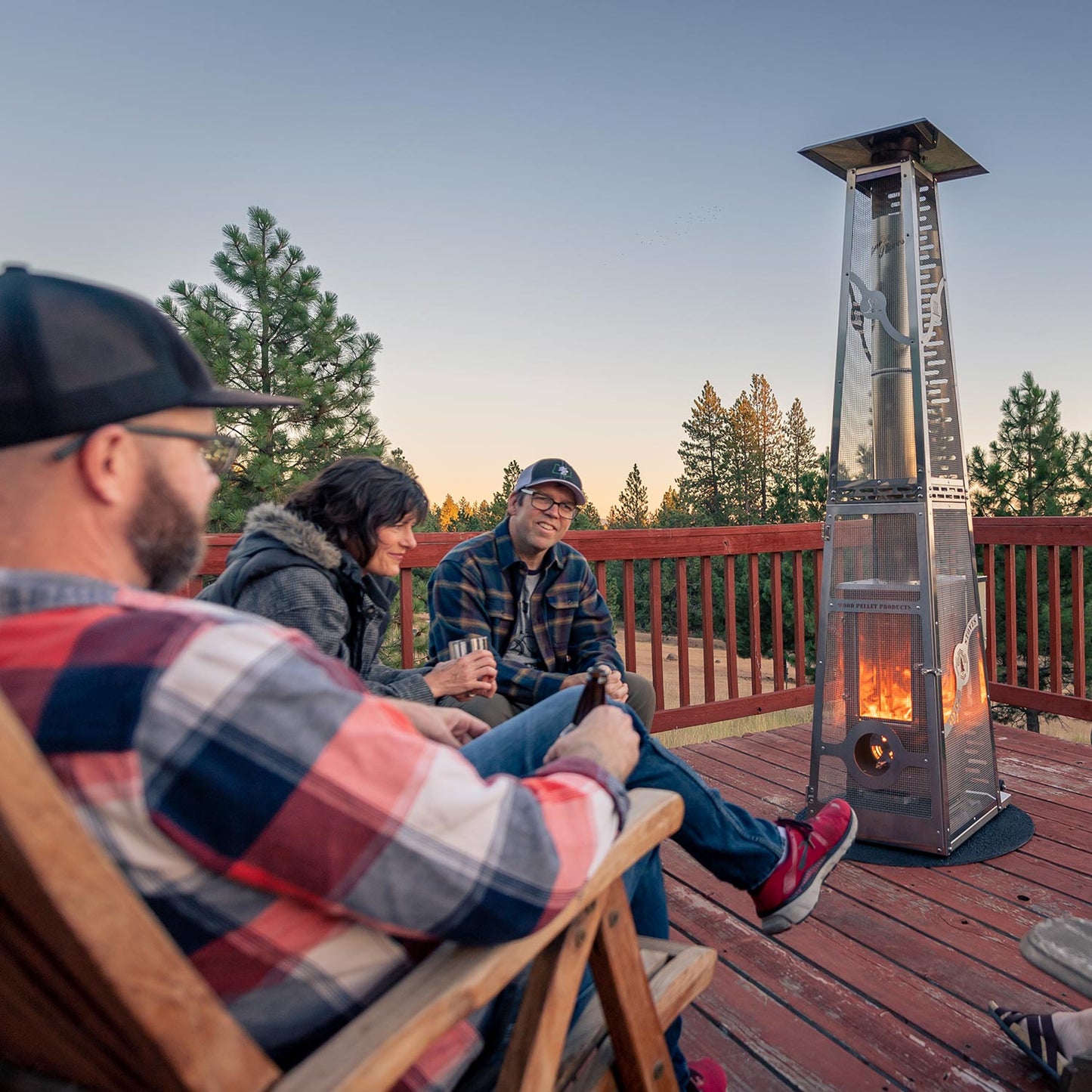 Timber Stoves Revere Large Patio Heater (Stainless) with Elite Safety Cage
