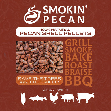 Smokin' Pecan 100% Natural Pecan Shell Pellets (10lb Box)