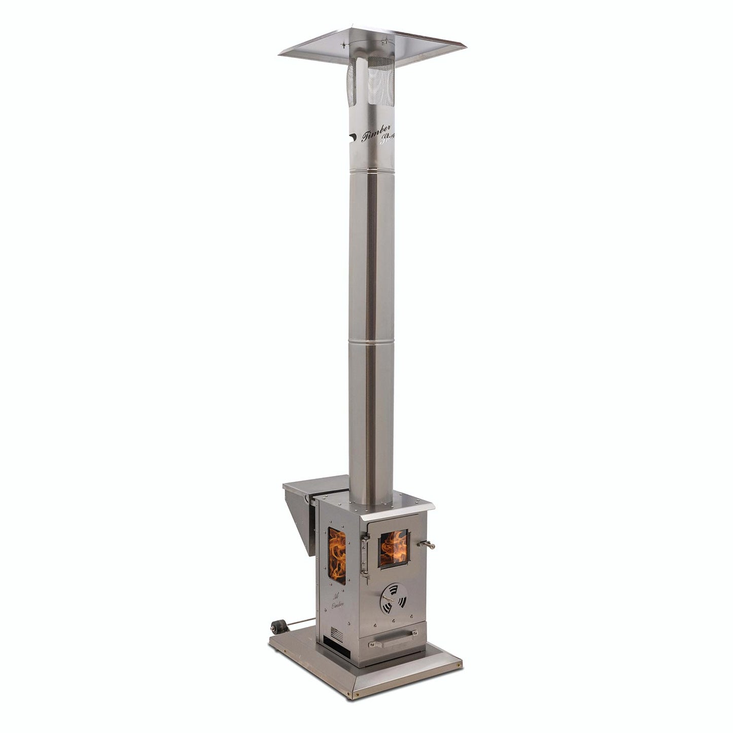 Timber Stoves Lil’ Timber Patio Heater (Stainless) with Elite Safety Cage
