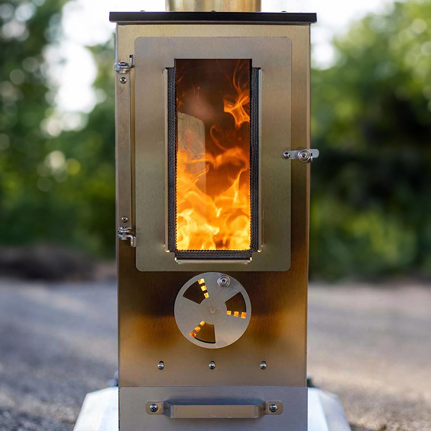 Timber Stoves Big Timber Patio Heater (Stainless) with Elite Safety Cage