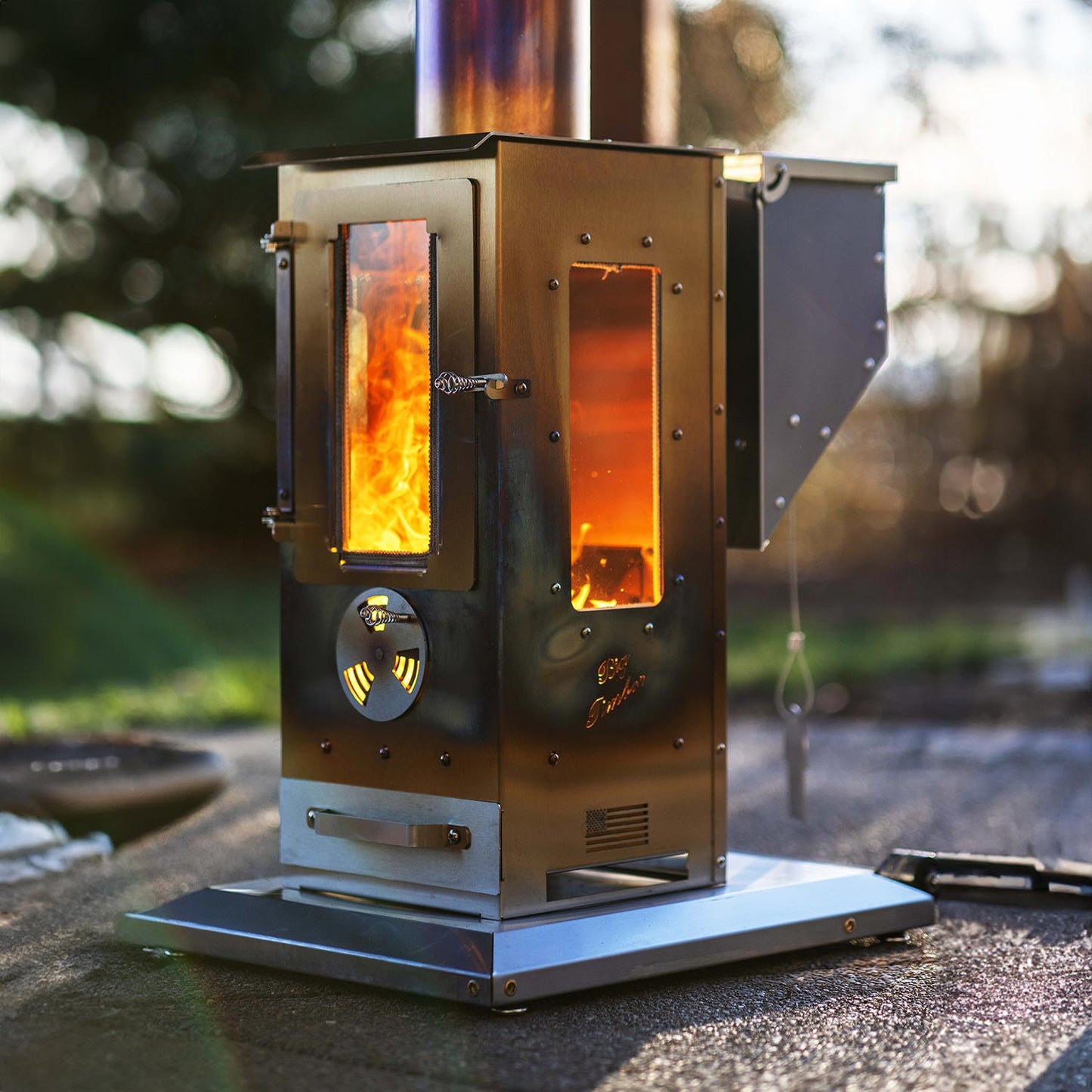 Timber Stoves Big Timber Patio Heater (Stainless) with Elite Safety Cage