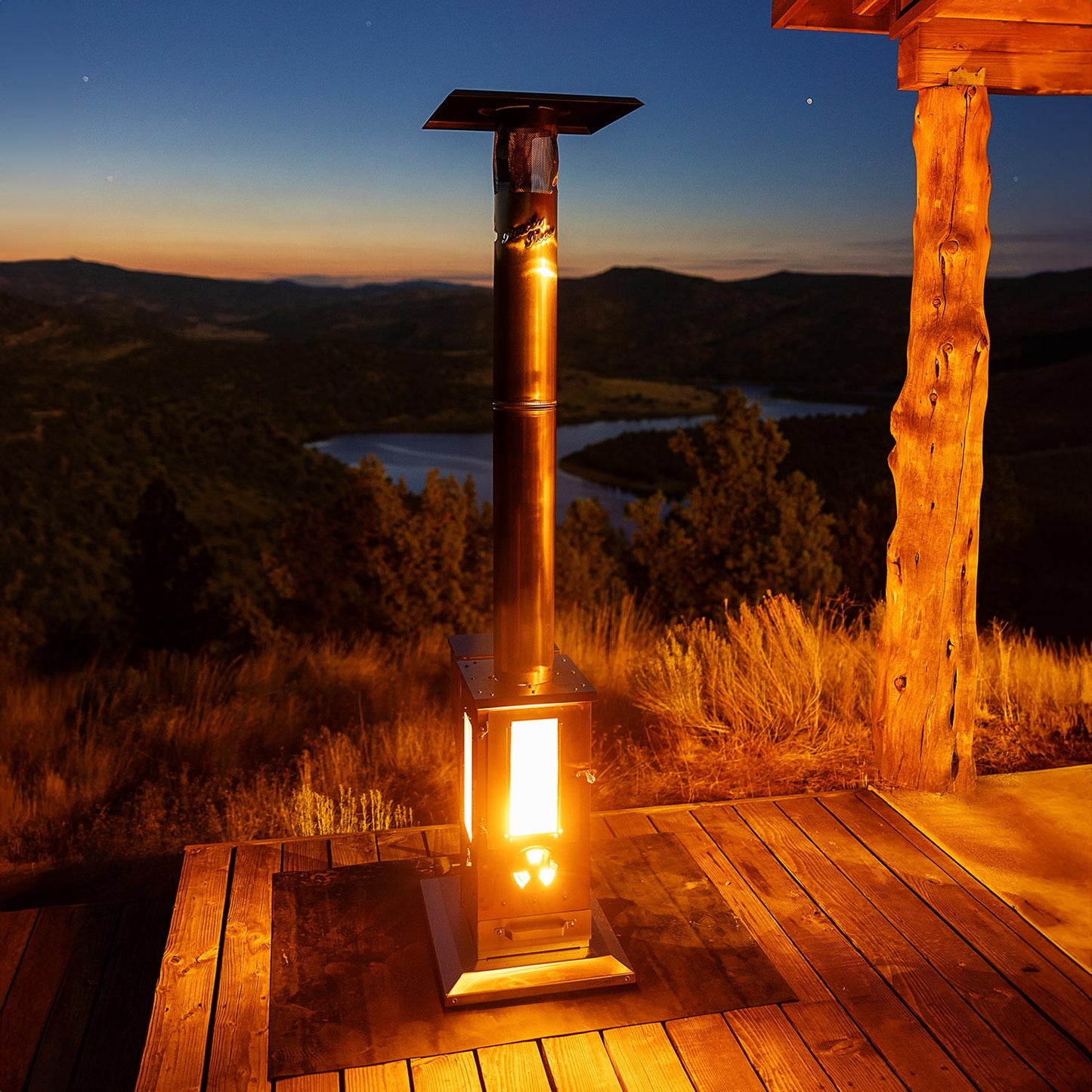Timber Stoves Big Timber Patio Heater (Stainless) with Elite Safety Cage