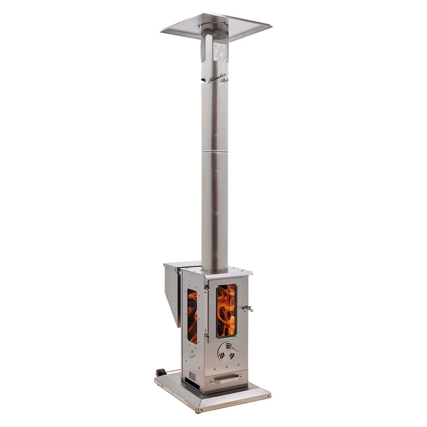 Timber Stoves Big Timber Patio Heater (Stainless) with Elite Safety Cage