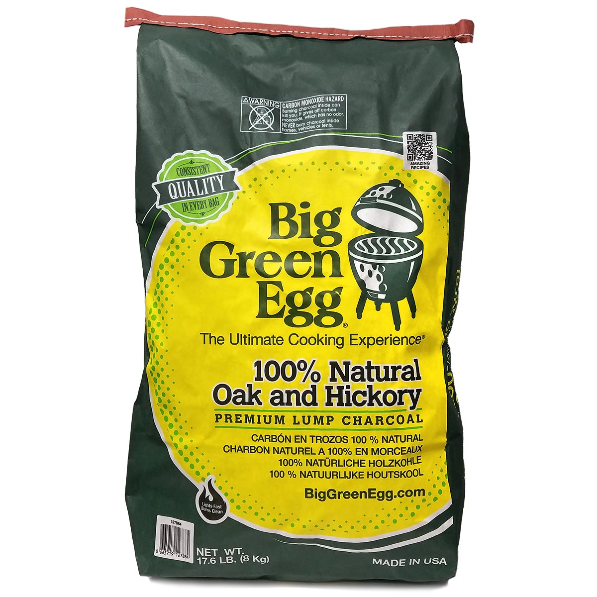 Premium Oak & Hickory Lump Charcoal (17.6lb Bag)