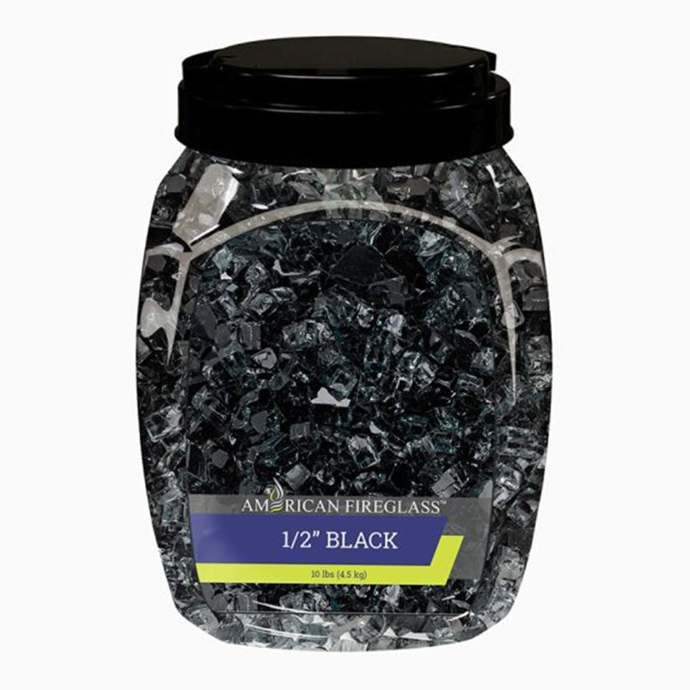 1/2” Black Non-Reflective Fire Pit Glass (10lb Jar)