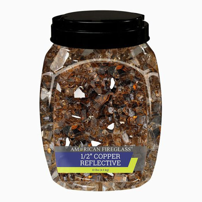 1/2” Copper Reflective Fire Pit Glass (10lb Jar)