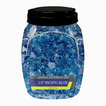 Load image into Gallery viewer, 1/2” Pacific Blue Non-Reflective Fire Pit Glass (10lb Jar)
