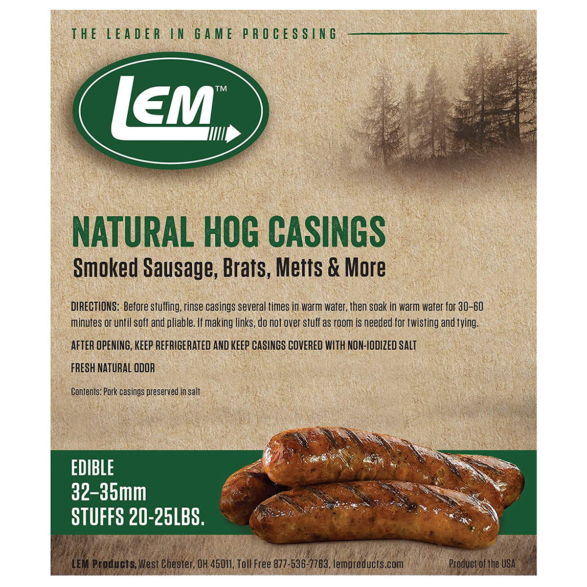 LEM Natural Hog & Sheep Casings for Sausage Making