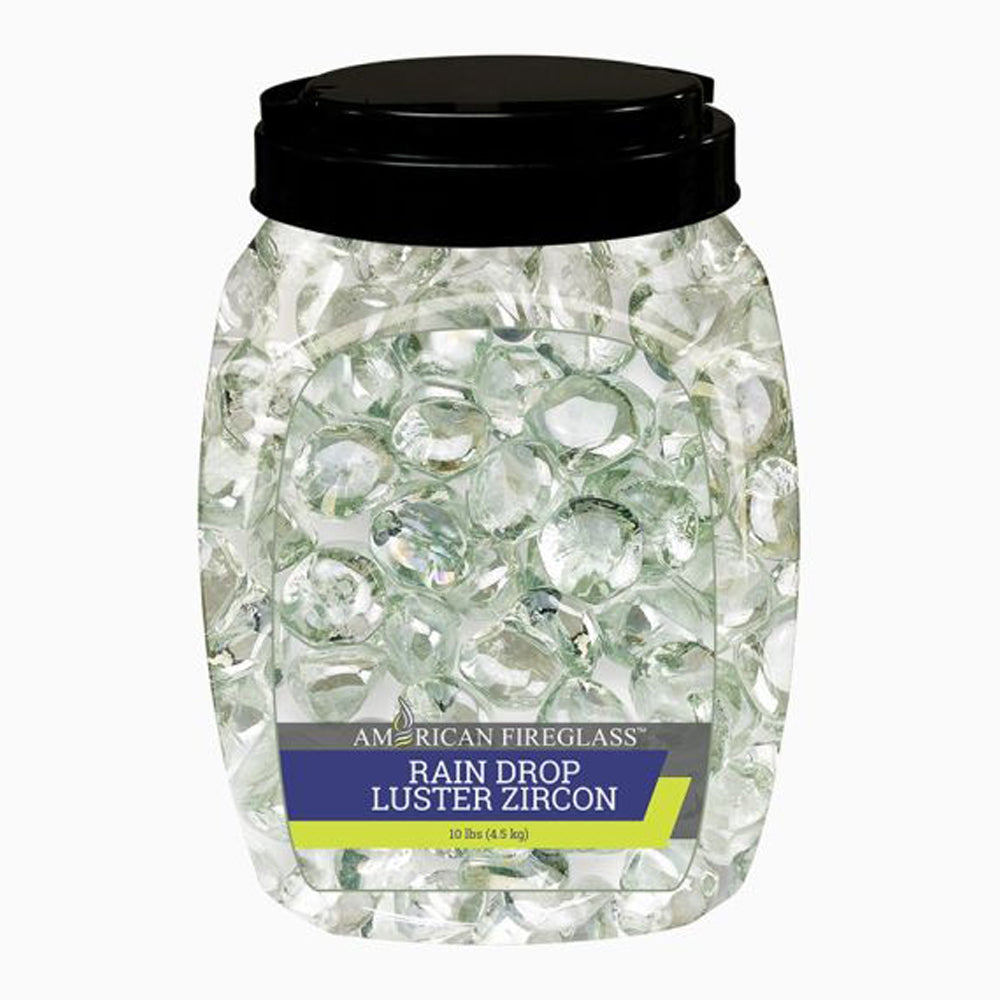 1” Rain Drop Luster Fire Pit Glass (10lb Jar)