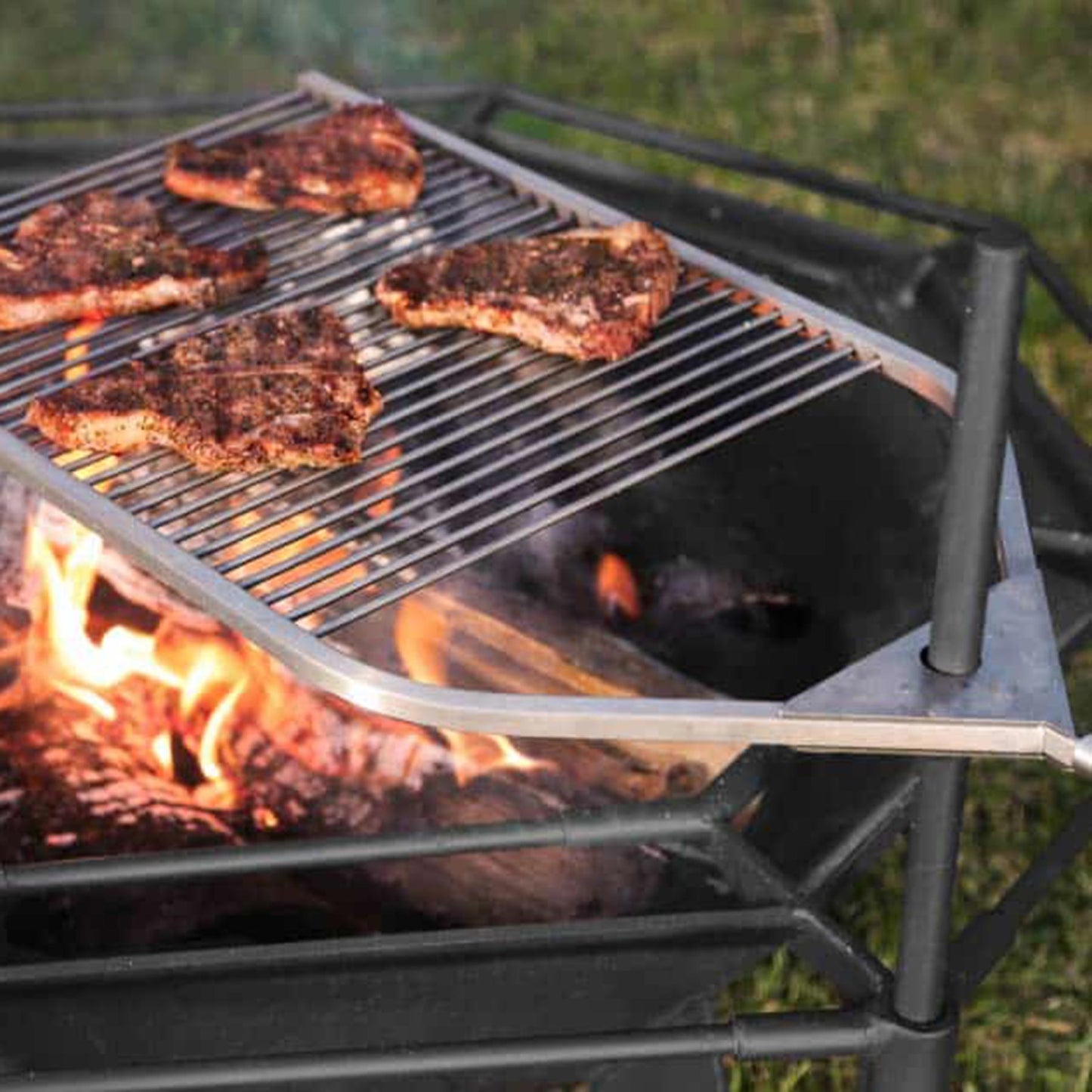 Iron Embers Adjustable BBQ Grill (Stainless Steel)