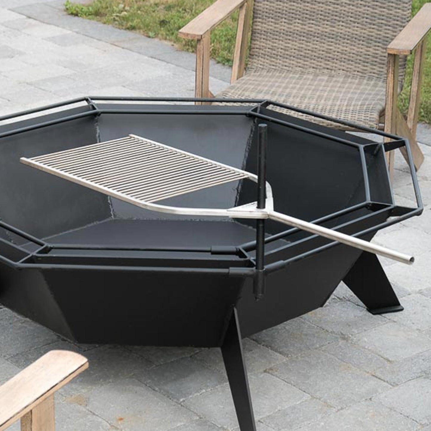 Iron Embers Adjustable BBQ Grill (Stainless Steel)