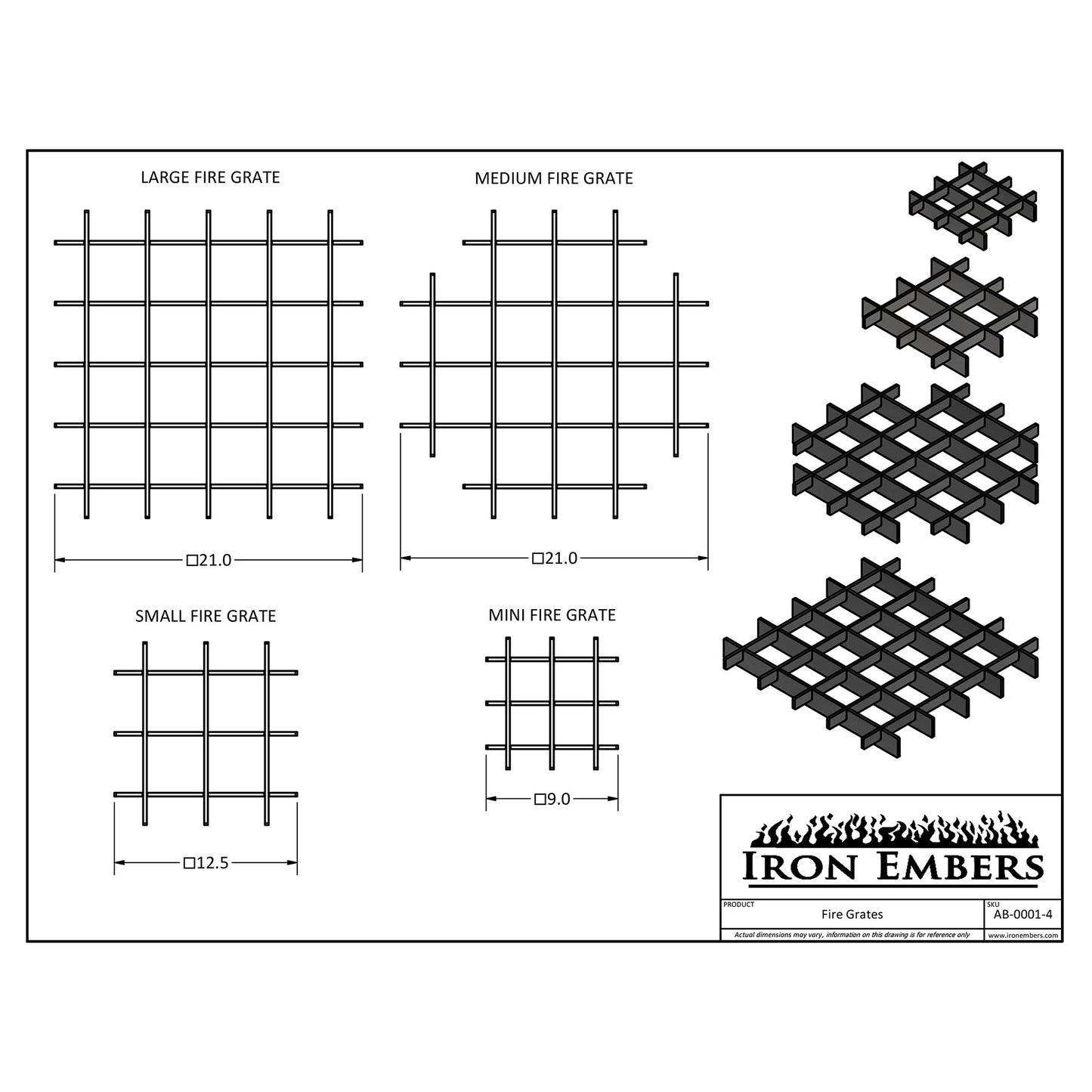 Iron Embers Small Fire Grate