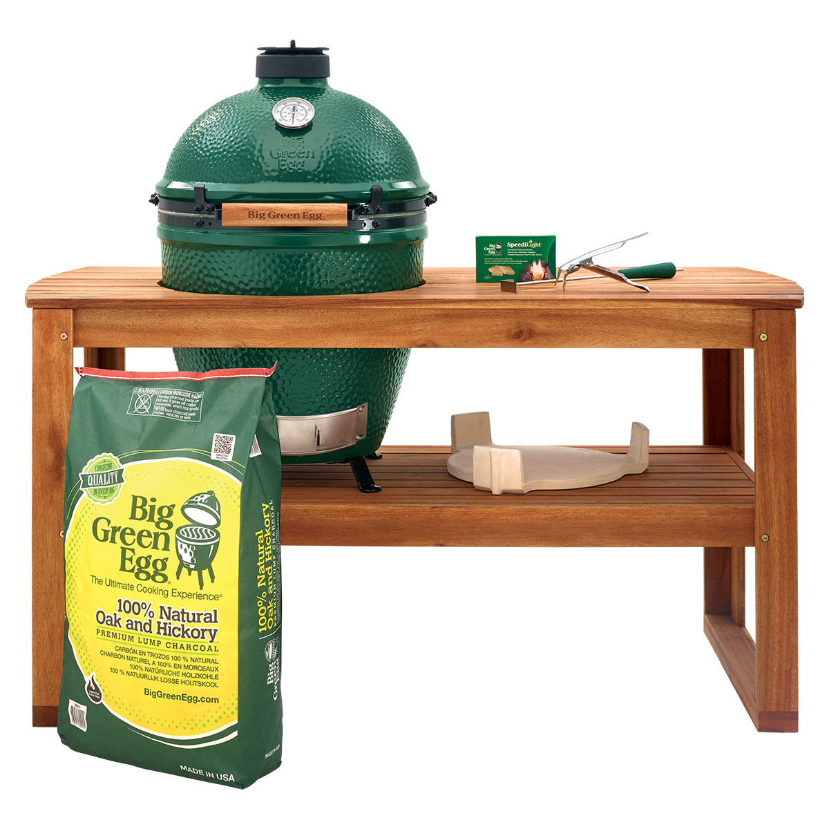 Large Big Green Egg + Acacia Table Package