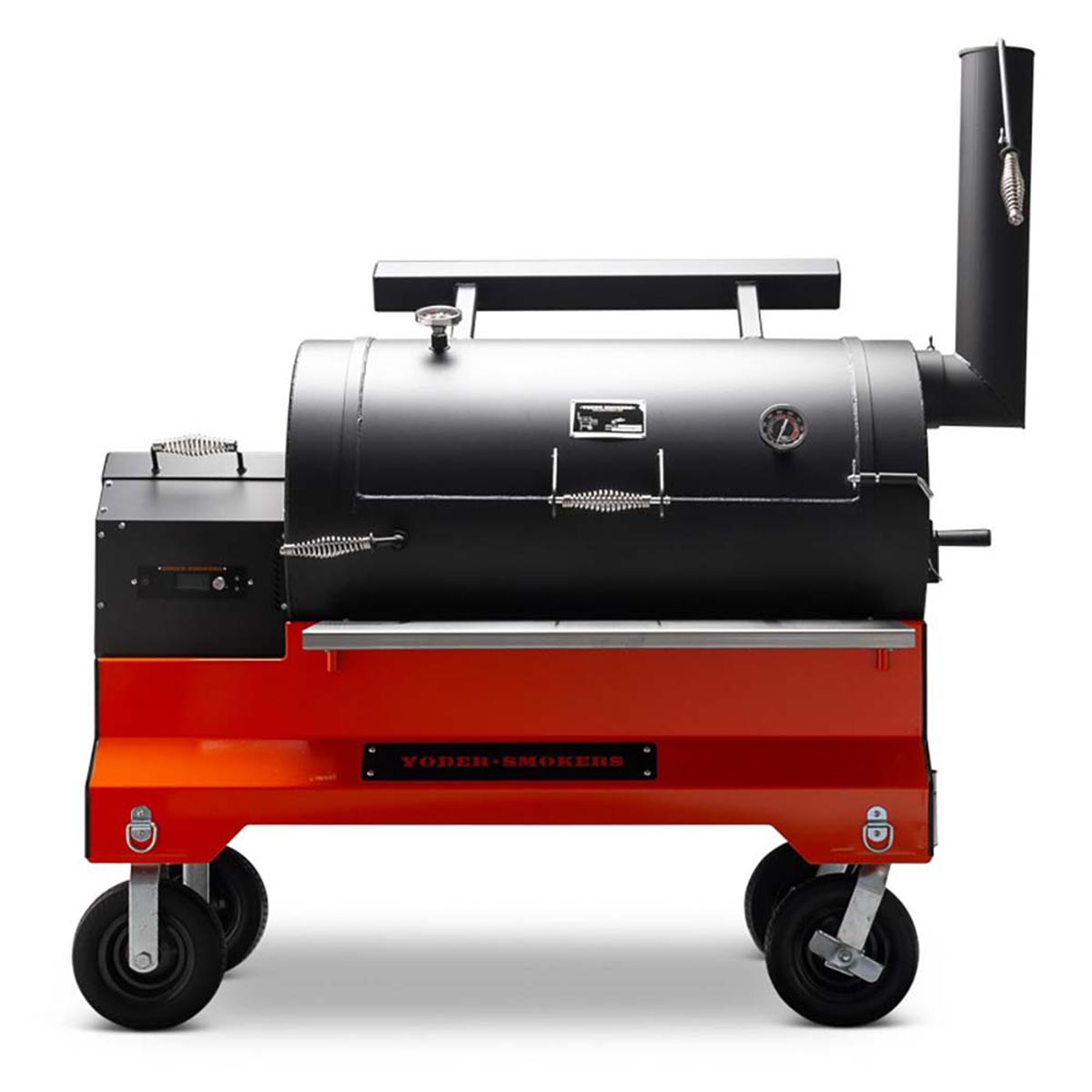 Yoder Smokers YS1500s Competition Cart Pellet Grill (Orange Cart)