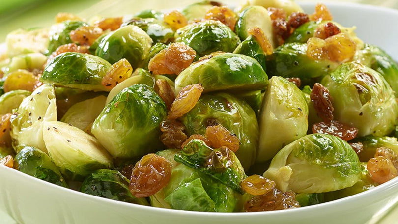 BRUSSELS SPROUTS WITH GOLDEN RAISINS