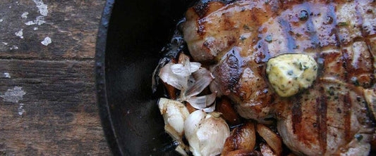 PORTERHOUSE PORK CHOPS WITH PORK CRACKLINGS