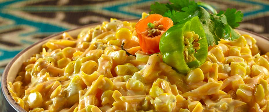 ROASTED CORN AND GREEN CHILI CHEESE SPREAD