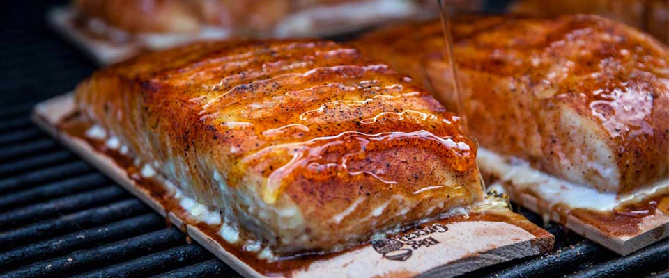 HONEY GLAZED SMOKED HALIBUT