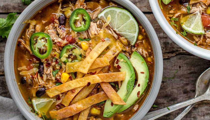 Smoked Chicken Tortilla Soup on the Big Green Egg