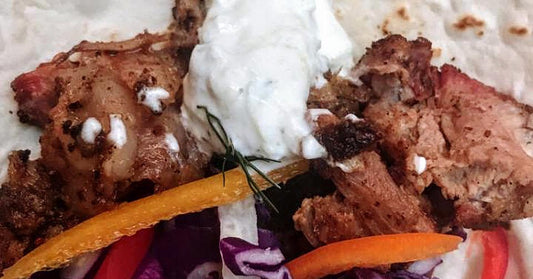 SMOKED LAMB TACOS with TZATZIKI SAUCE