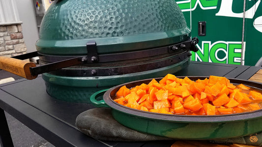 roasted sweet potatoes brown sugar bourbon big green egg