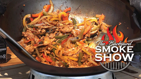 Wok Chicken Fajitas on the Big Green Egg | Backyard Smoke Show