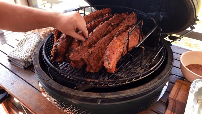 Bee Dub's Angry Baby Back Ribs on the Big Green Egg